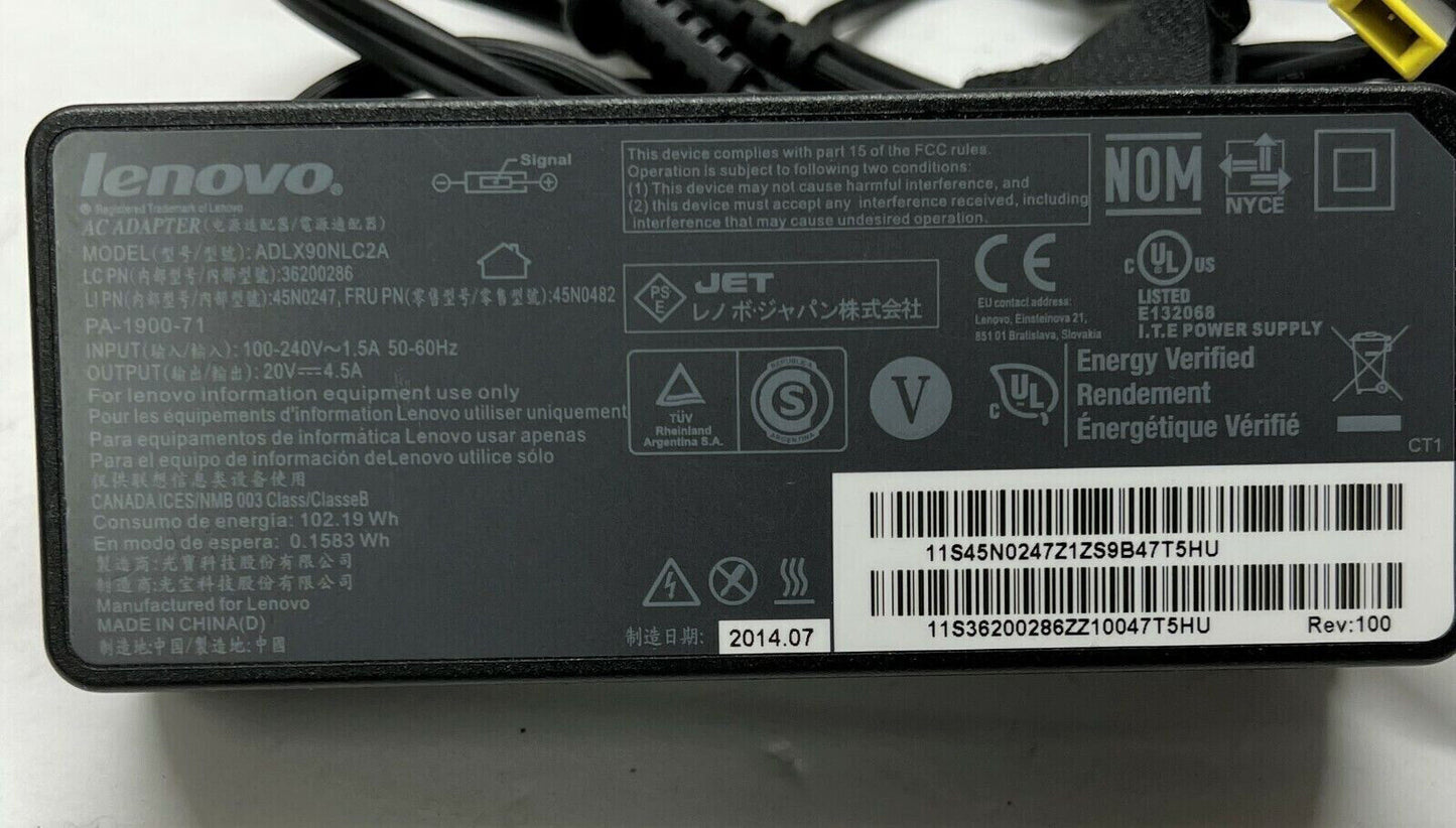 Genuine Lenovo 90W 20V 4.5A T470p T470s Laptop Charger (Square Tip) ThinkPad