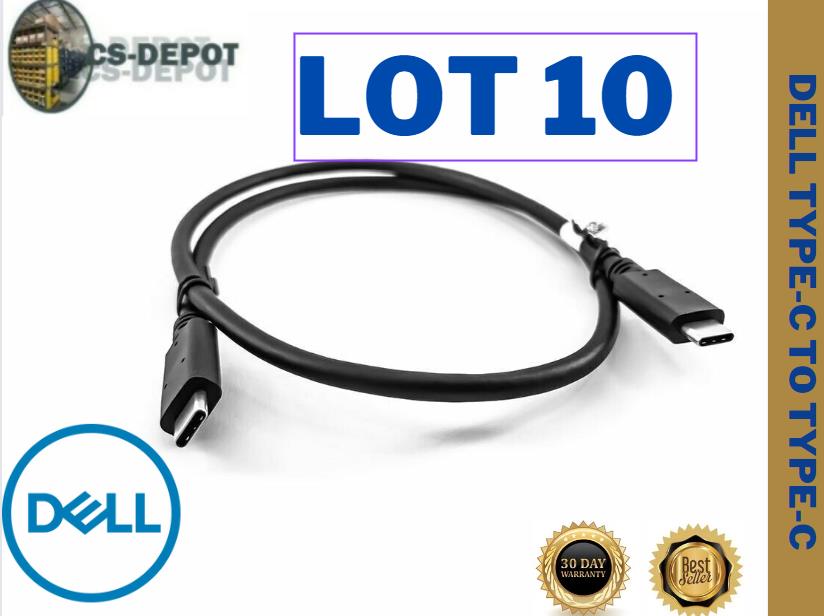 Lot of 10 OEW New Dell Type-C to Type-C Displays 0.6 Adapter Cable PRN0F