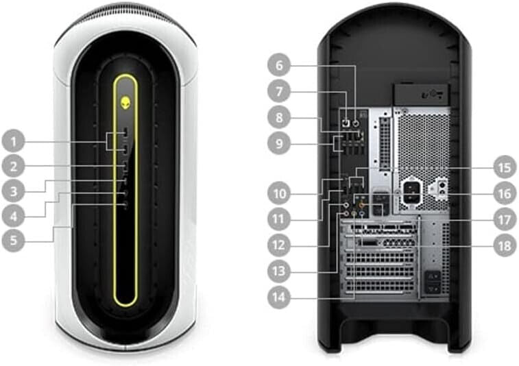 Alienware Aurora R10 AMD Ryzen 5 5600X 32GB 960GB SSD RTX 2080 Gaming PC Desktop