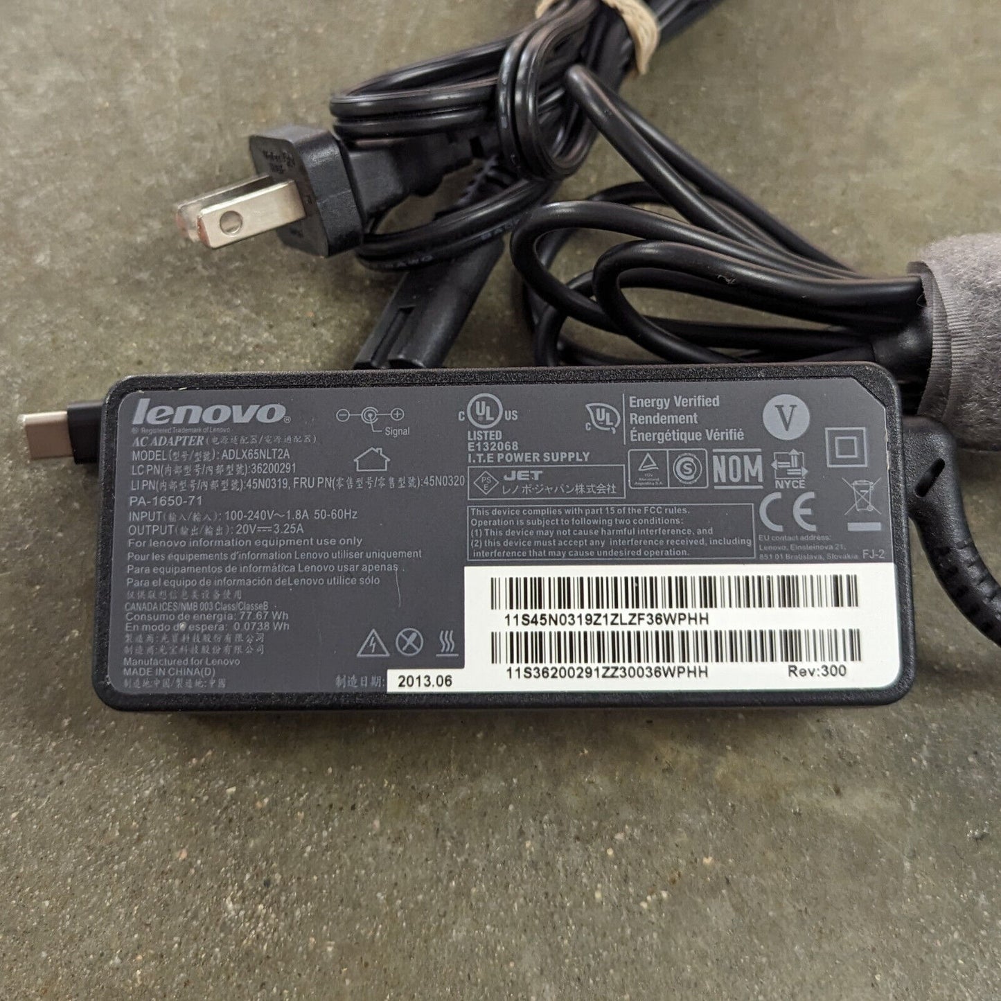 Genuine OEM Lenovo 65W USB-C Charger Type-C Adapter For ThinkPad X1 Carbon Yoga