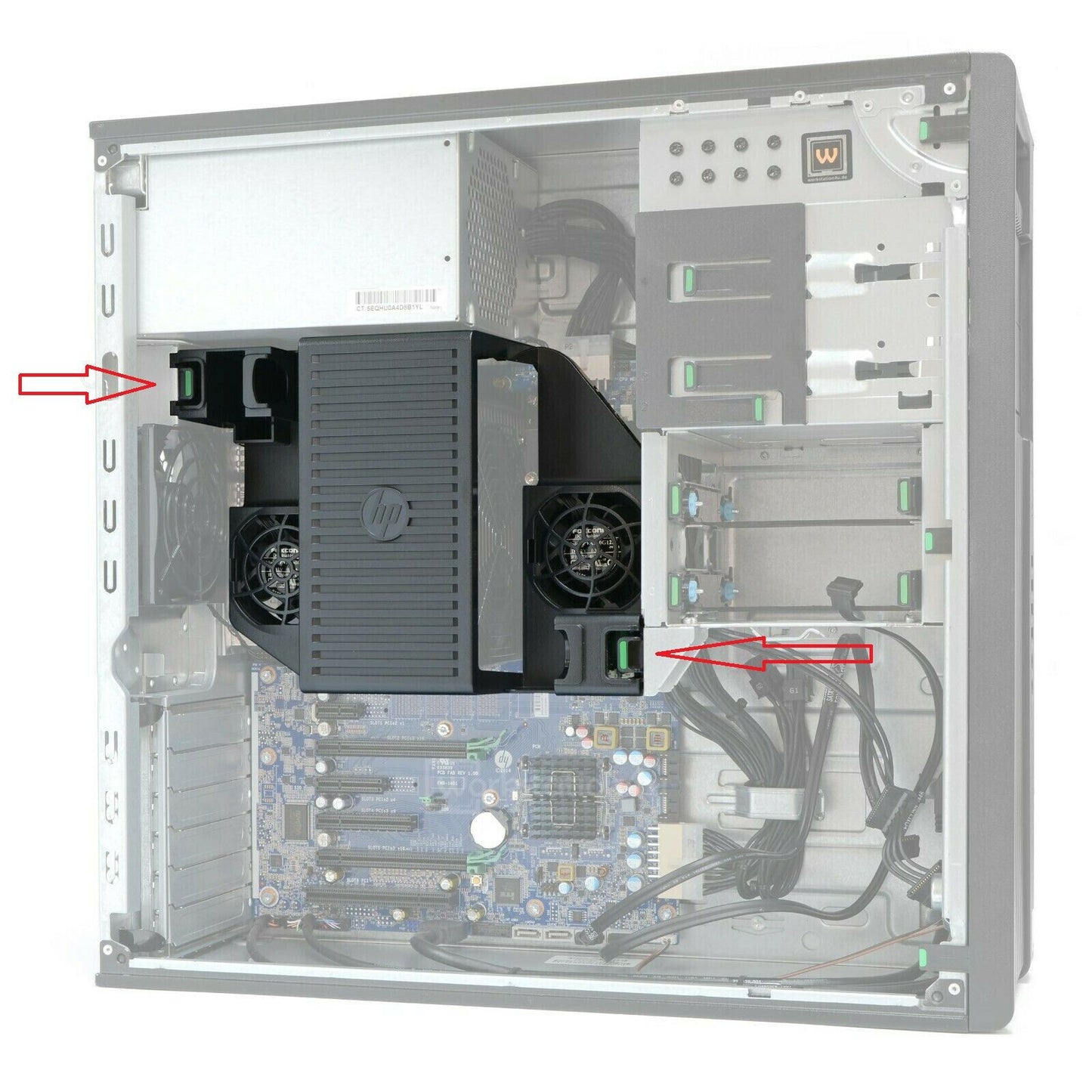 HP Z440 Memory Cooling Solution Cooling Fan Baffle 748799-001