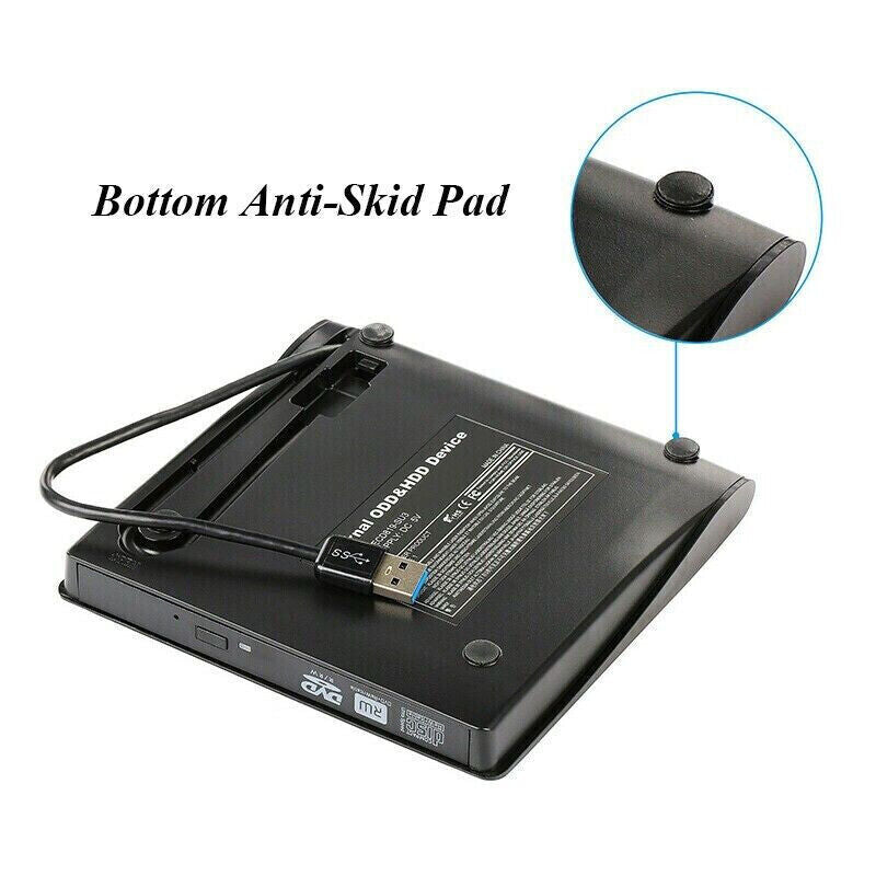 External Portable CD/DVD Drive Slim USB 3.0 Re-Writer Burner Reader RW Drive