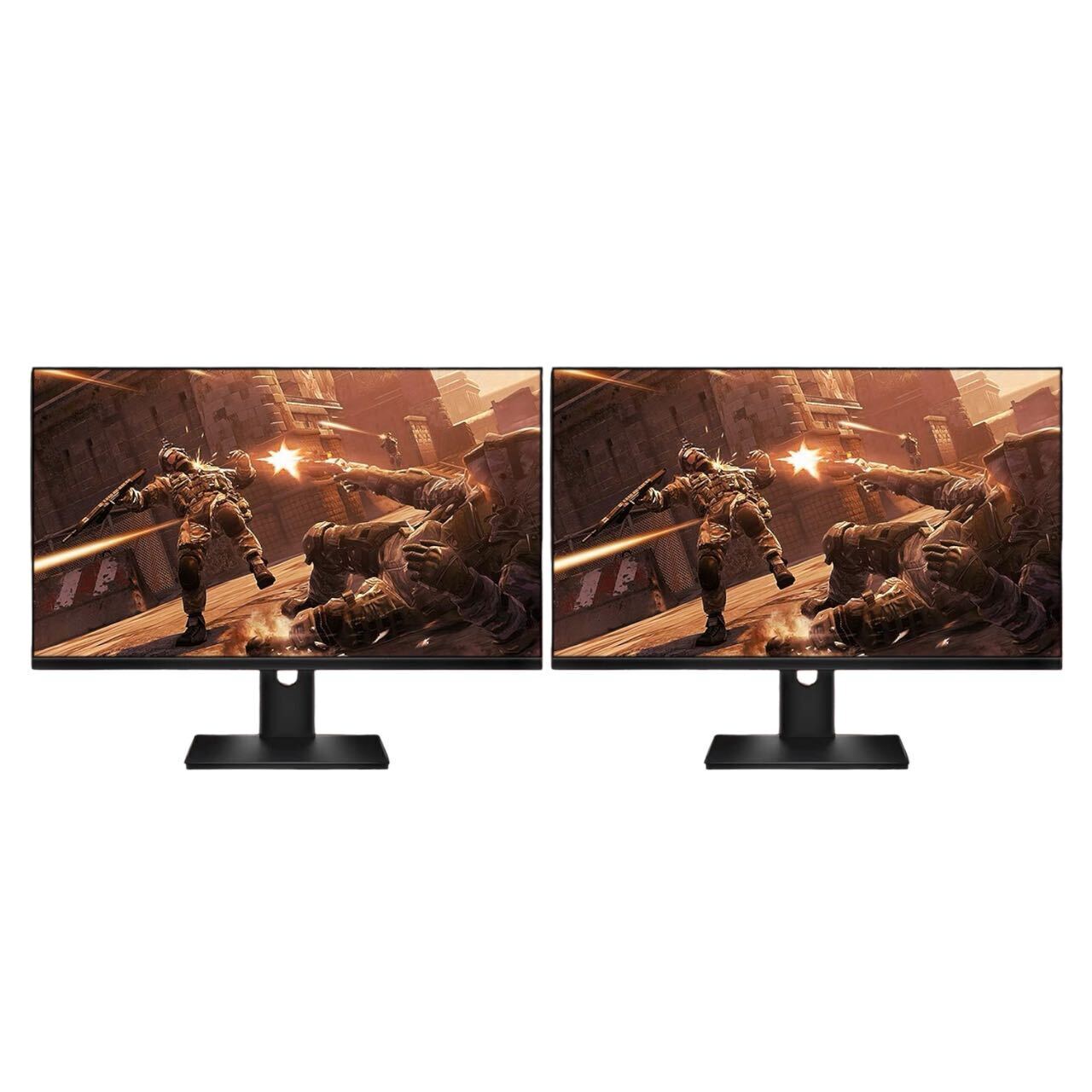LOT 2 Dual Dell HP 22" 23" 24" 27" LCD Widescreen Monitor FHD 1080p Stand Cable