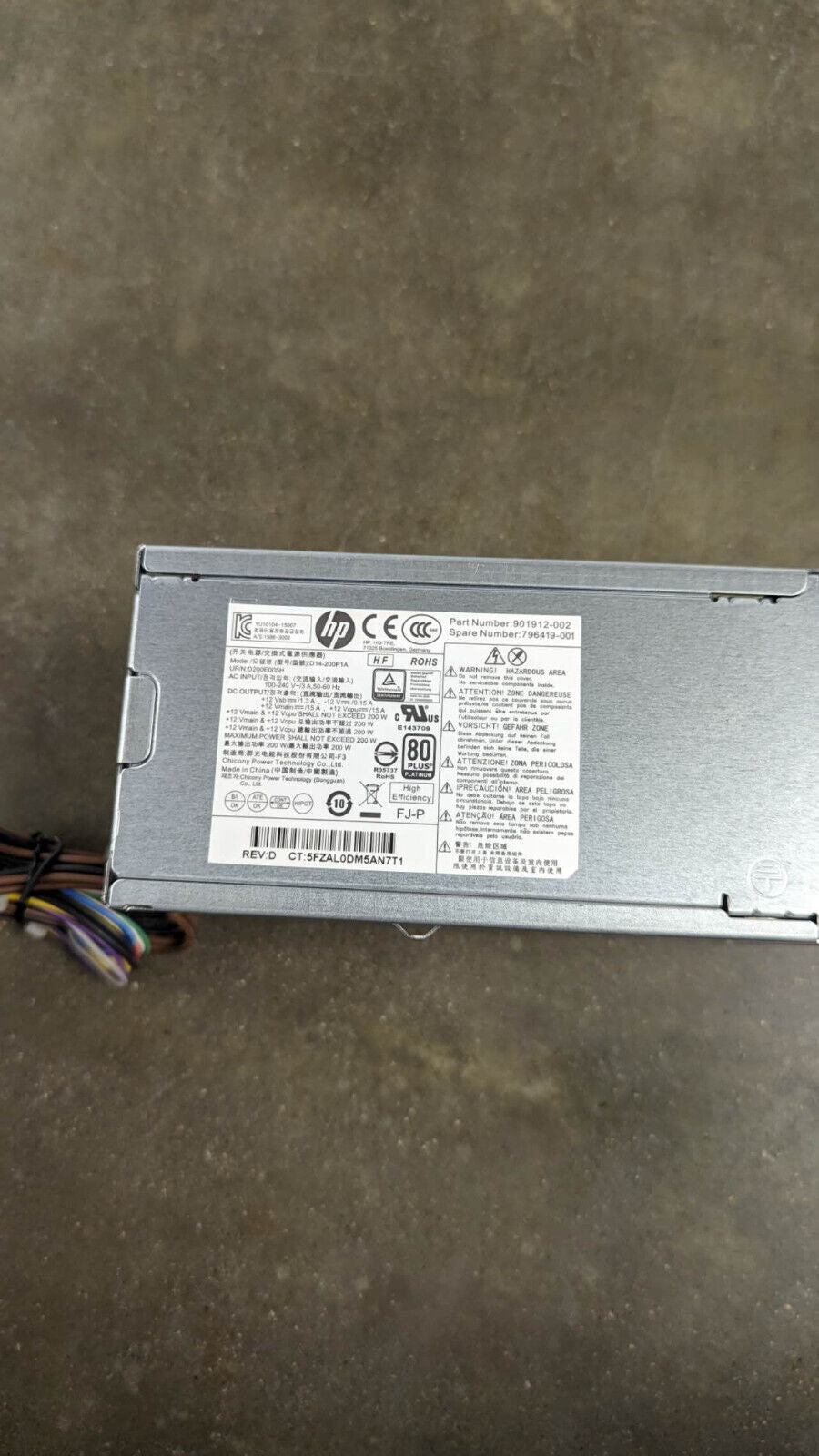 LOT 2 HP 200W Power Supply EliteDesk 800 Z240 SFF PSU 901913-002 power supply
