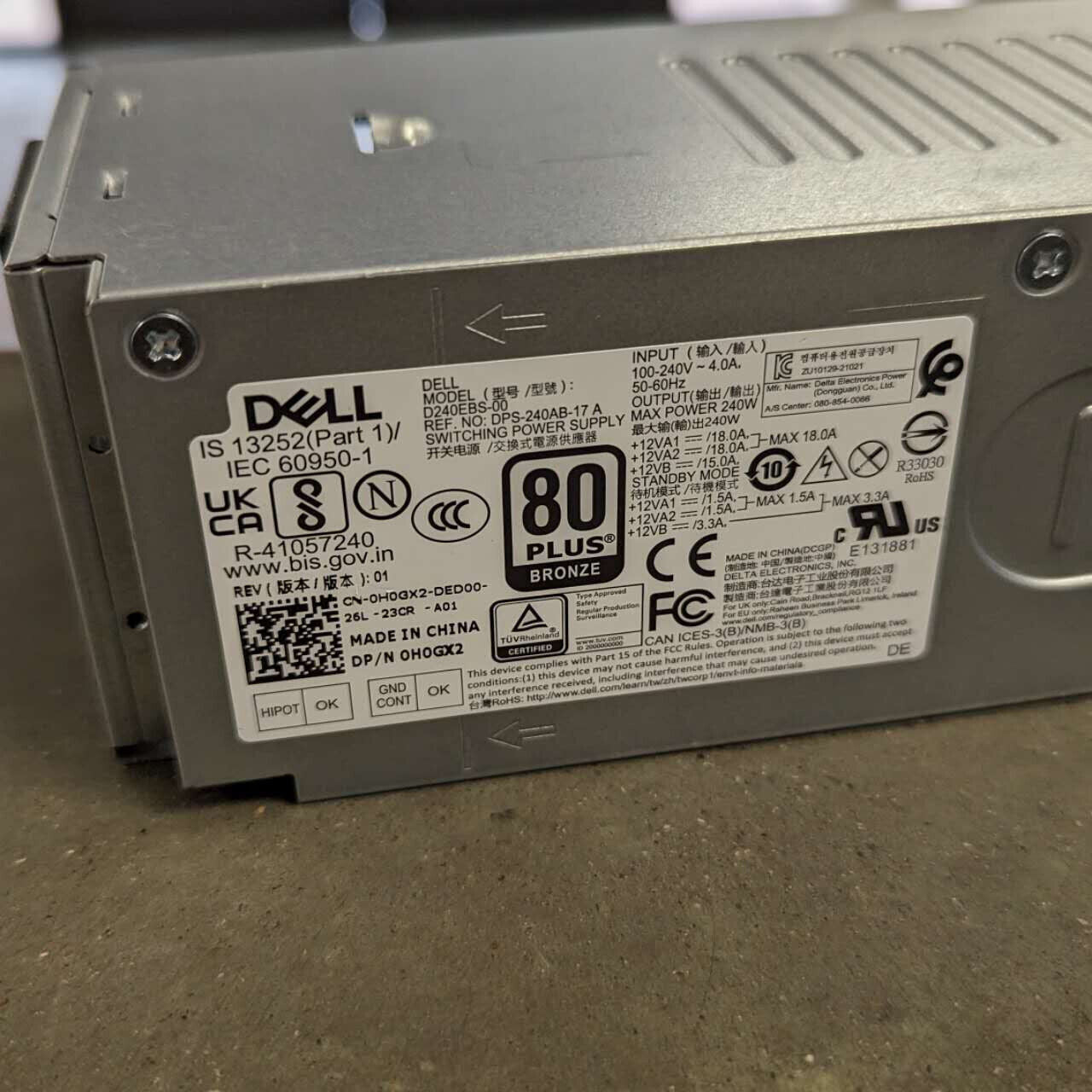 For Dell OptiPlex 3010 7010 240W SFF Power Supply psu 0FHRVJ 0H0GX2 05FK7C