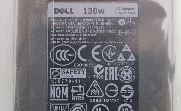 OEM Dell Inspiron 13 XPS 15 09TXK7 9TXK7 DPJ89 P7K3P Adpter 130w charger