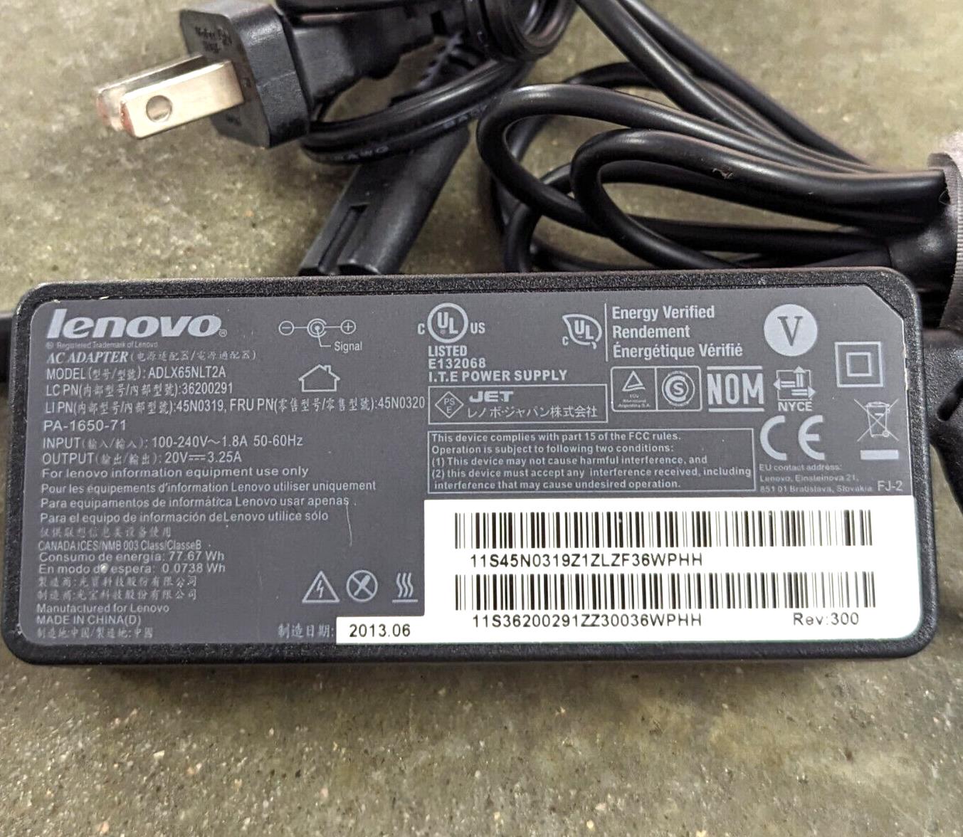 Genuine OEM Lenovo 65W USB-C Adapter Charger ThinkPad X1 Carbon Yoga ADLX65YLC3A