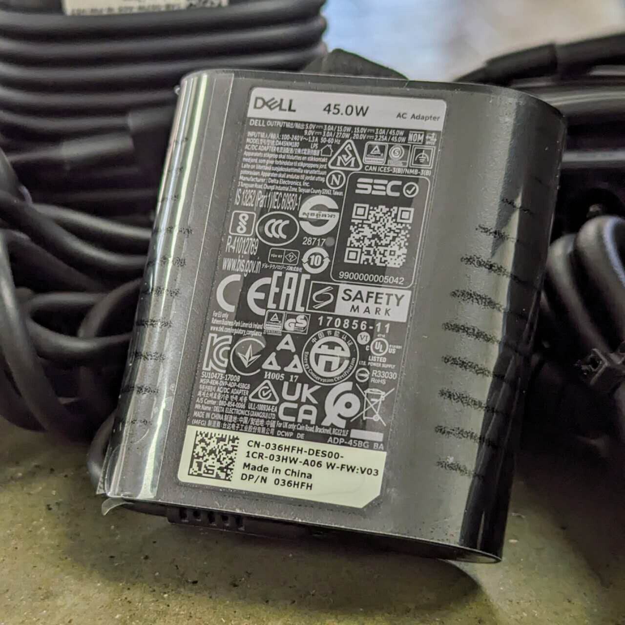 OEM Dell 45W AC Power Adapter Type-C USB-C Charger DA45NM180 36HFHOEM Dell 45W A