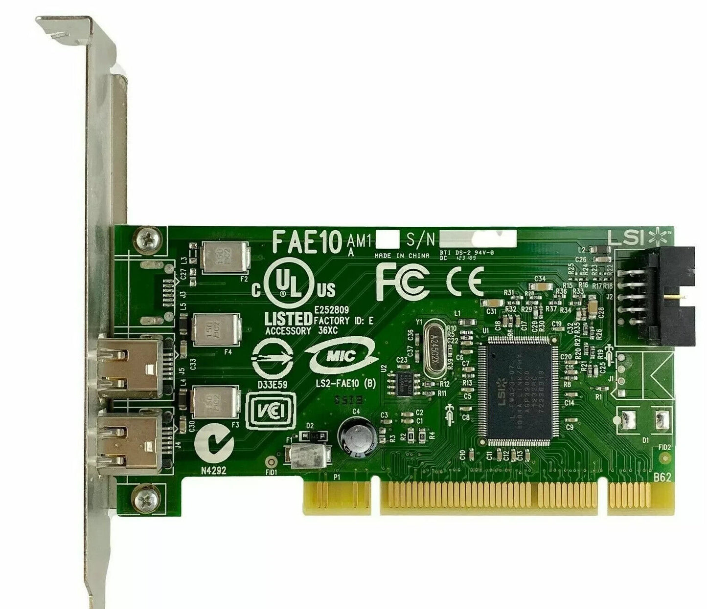 4X Dell 2 Port IEEE-1394 PCI Express 2.0x16 FireWire Controller Card H924H J886H