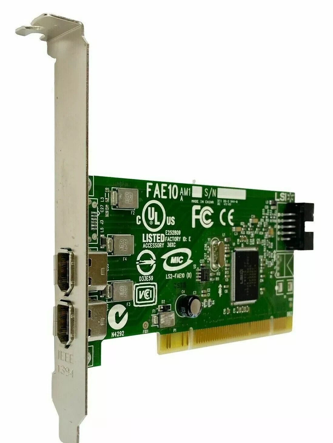 4X Dell 2 Port IEEE-1394 PCI Express 2.0x16 FireWire Controller Card H924H J886H