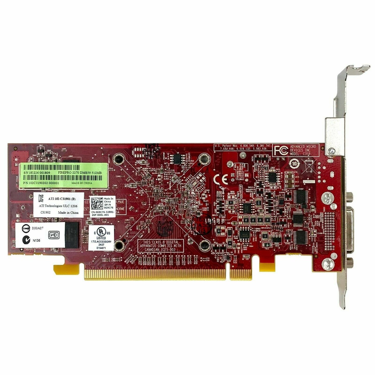 LOT 2 AMD FirePro 2270 JCPR7 G9C76 512 MB DDR3 PCI-E x16 Desktop Video Card