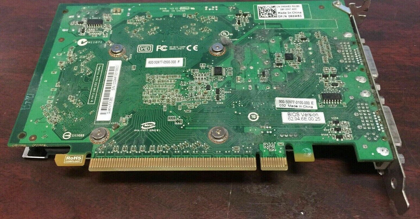 Quadro FX 380 256MB 128-Bit GDDR3 PCI E 2.0 Workstation Video Card R6W83