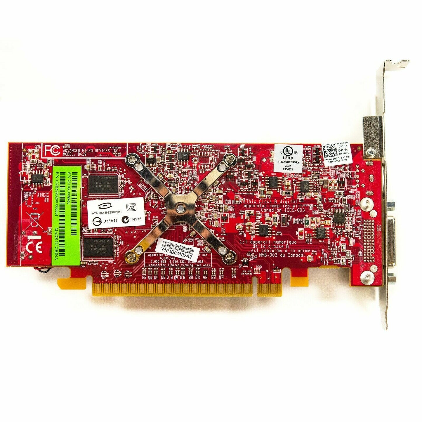 LOT 7 Dell ATI Radeon HD 3450 256MB PCIe x16 DMS-59 Full Height Video Card Y103D