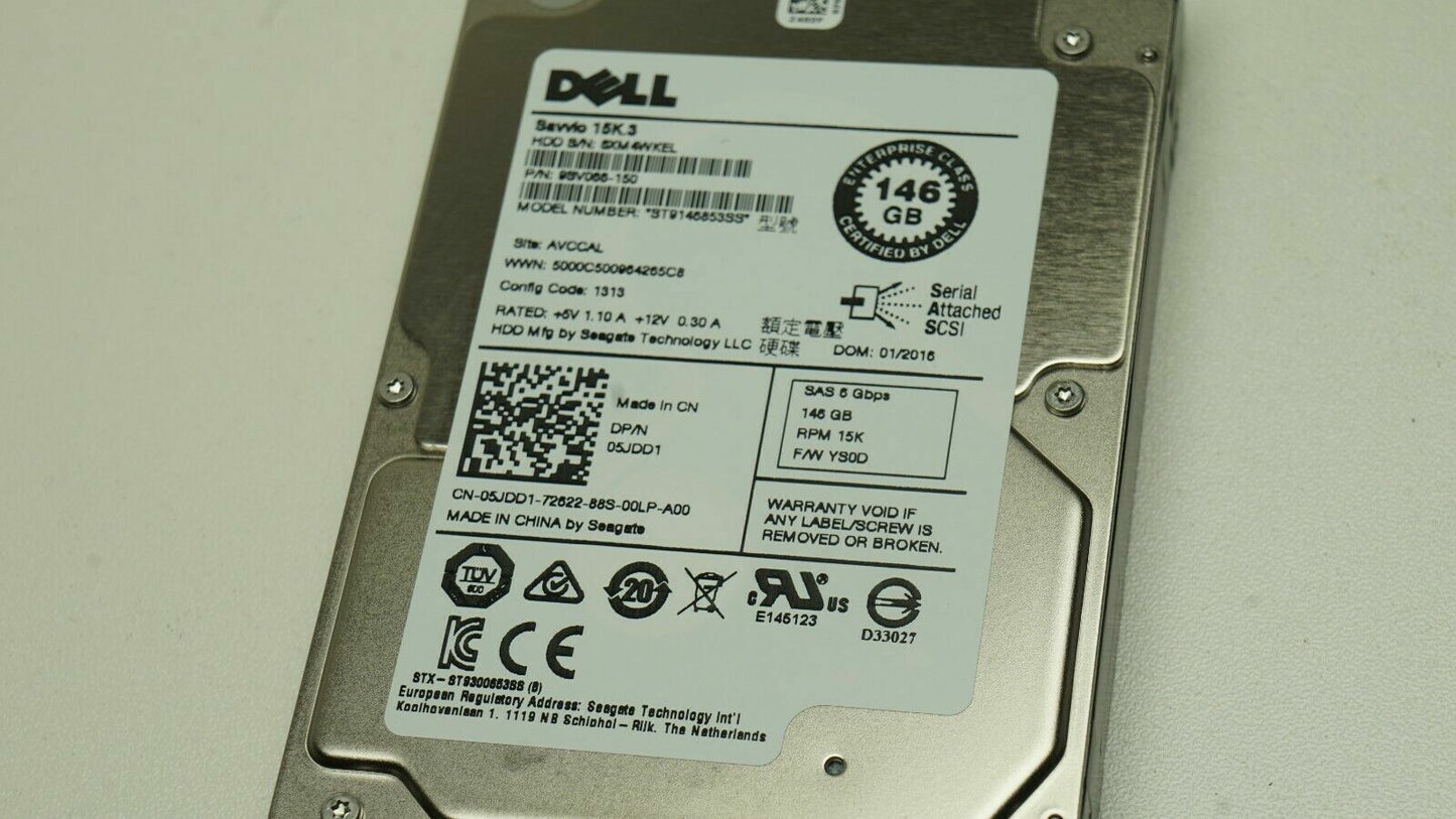 LOT 40 DELL 5JDD1 SEAGATE ST9146853SS 2.5" 146GB 15K SAS 6GB/S HDD HARD DISK