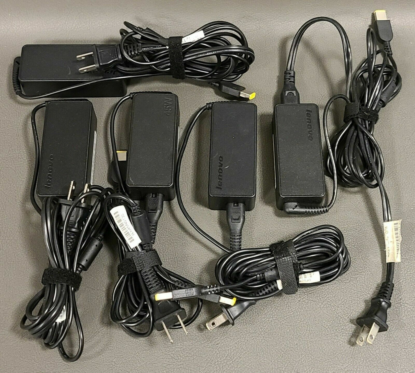 Lot Of 5 Lenovo ThinkPad 45W Laptop Square Tip AC Power Adapters ADLX45DLC2A