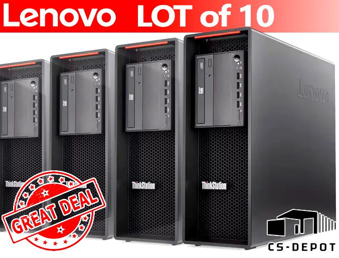 Lot of 10 LENOVO P520 Workstations W-2135 32GB DDR4 RAM M2000 WIFI NO STORAGE