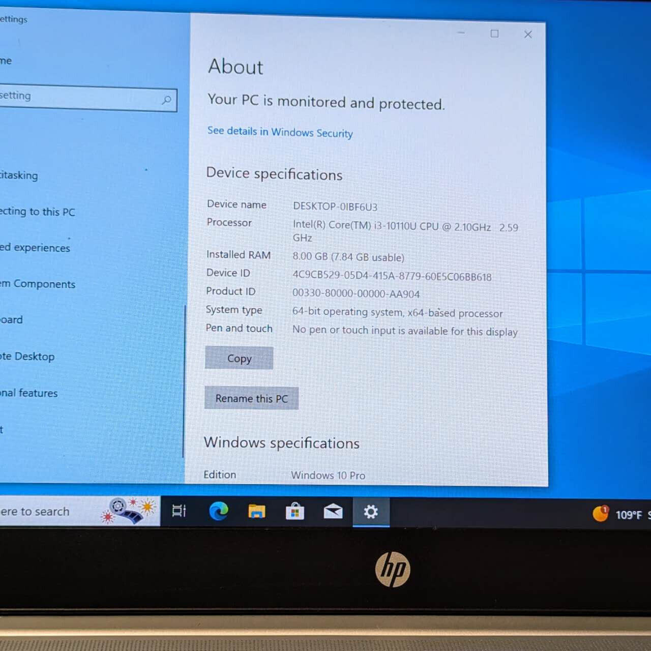 HP ProBook 440 G7 Laptop i3-10110U 8GB RAM 256GB SSD Windows 10 PRO w/ Charger
