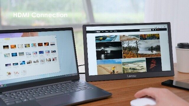 Lepow Portable Monitor - 2023 C2 15.6 inch FHD 1080P Portable Display IPS Screen