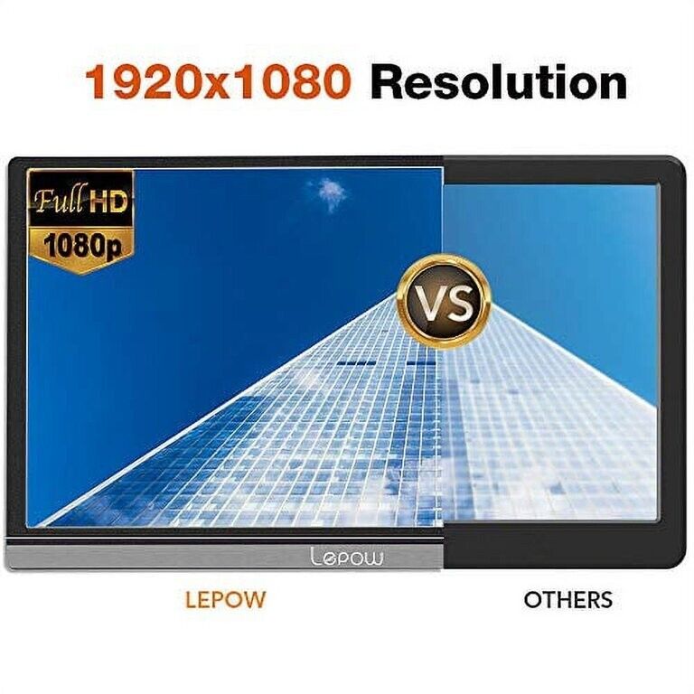 Lepow Portable Monitor - 2023 C2 15.6 inch FHD 1080P Portable Display IPS Screen