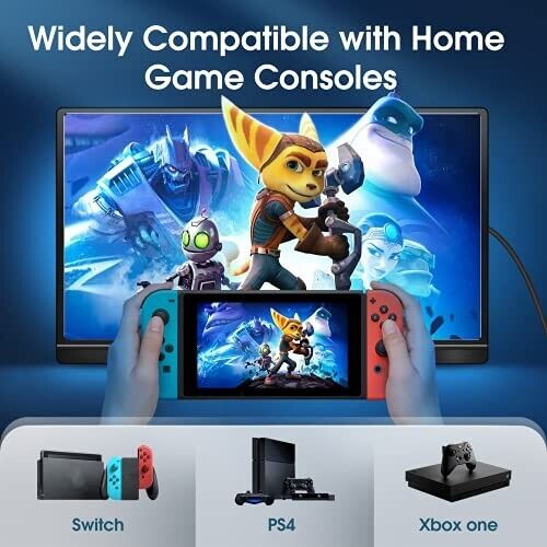 Portable External Monitor 14 inch USB-C HDMI Gaming IPS Display Eye Care Screen