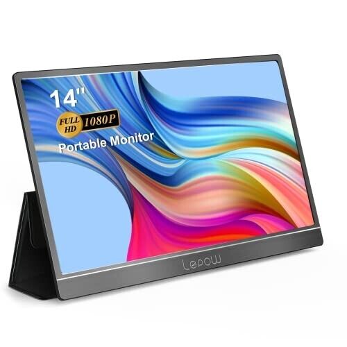 Portable External Monitor 14 inch USB-C HDMI Gaming IPS Display Eye Care Screen