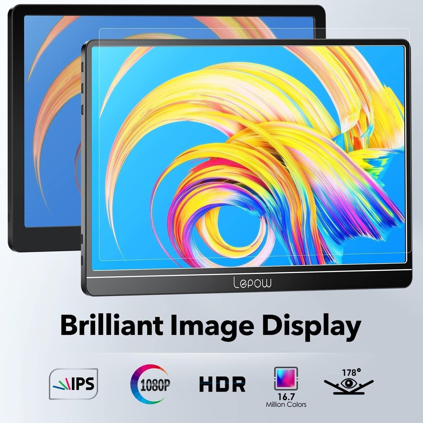 15.6 Inch 1080P Gaming IPS HDR Screen Monitor Portable Screen w/ HDMI USB-C