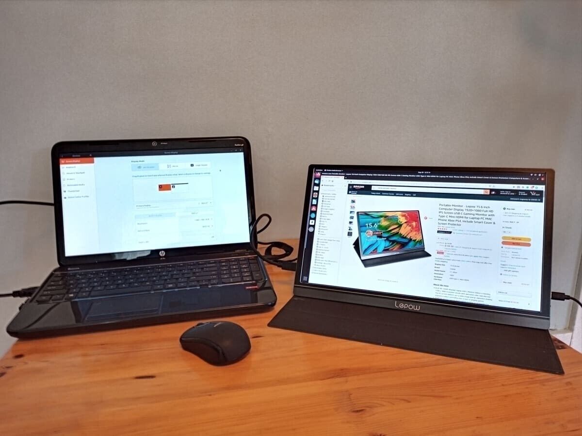 15.6" Portable Monitor 300 cd/m² Screen USB C Display HDMI 1920*1080 1200:1 A