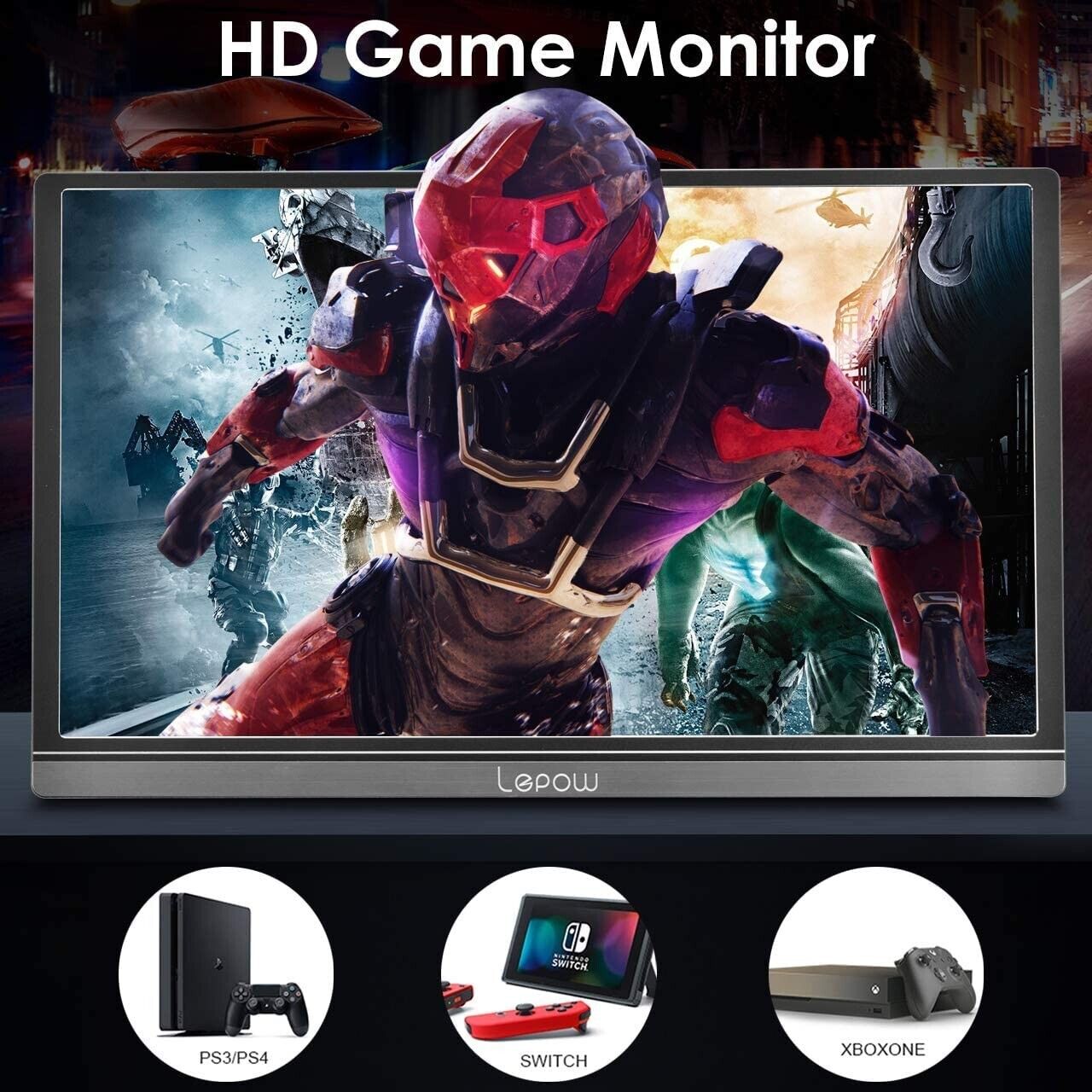 15.6 Inch 1080P Gaming IPS HDR Screen Monitor Portable Screen w/ HDMI USB-C A