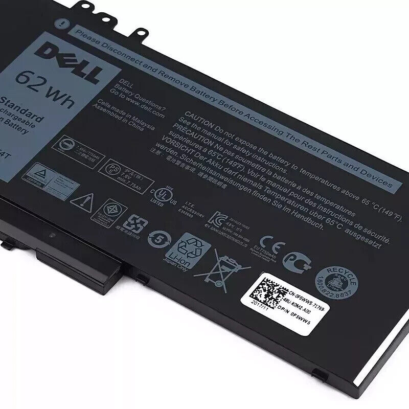 62Wh 6MT4T Battery For Dell Latitude E5470 E5570 K3JK9 7V69Y R9XM9 Genuine