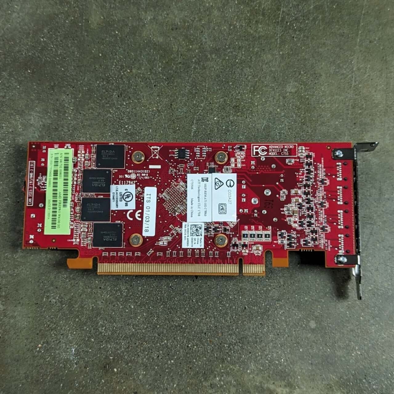 LOT OF 11 AMD FirePro W4100 2GB X4 Monitors Mini DisplayPort Video Card