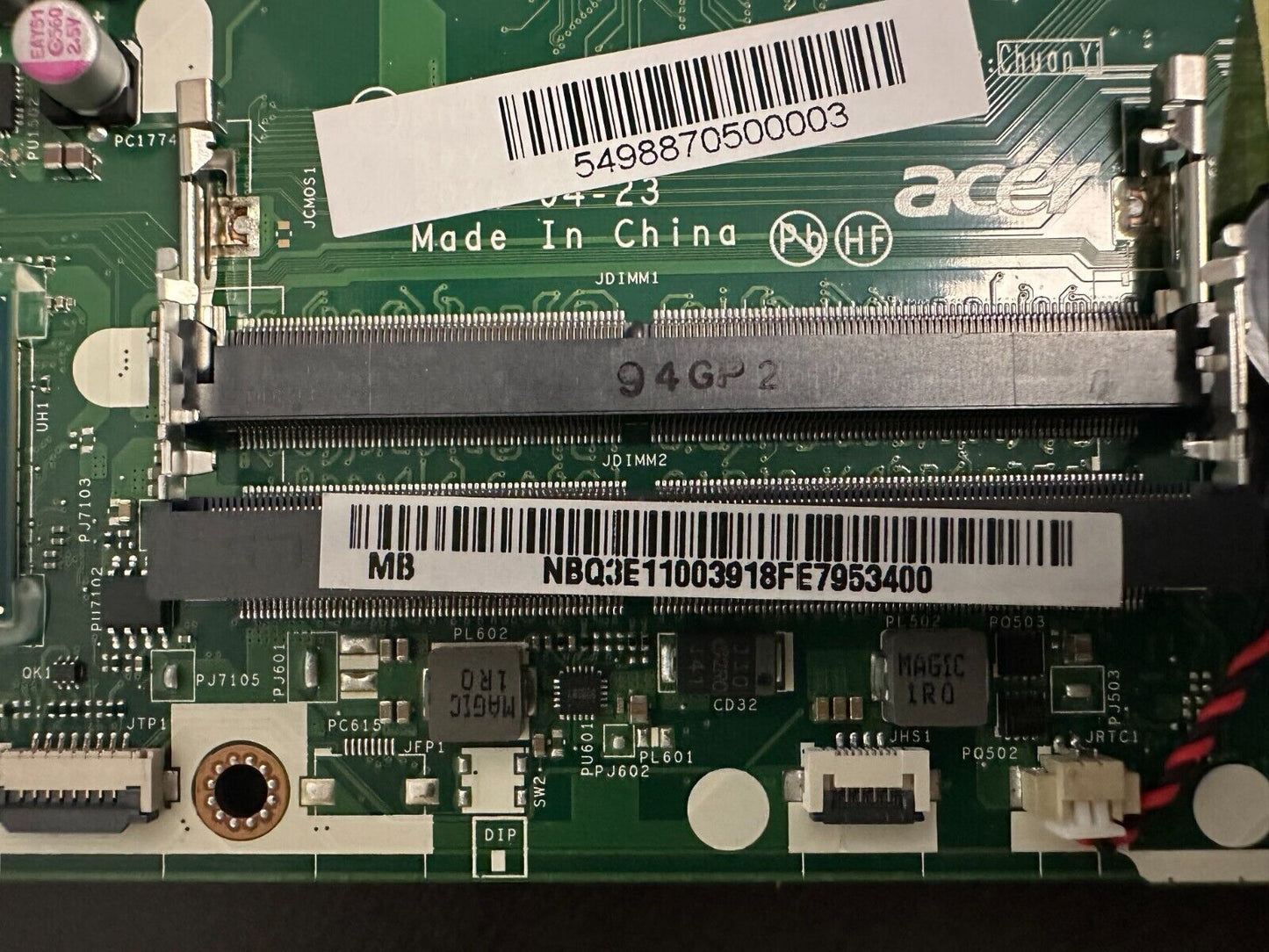 Acer Predator Helios PH317-52 NB.Q3E11.003 Motherboard i7-8750HQ CPU GTX 1050Ti