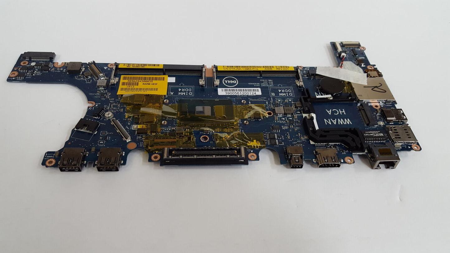 Dell Latitude E7270 Intel i3-6100U 2.30GHz AAZ50 LA-C451P DDR4 Motherboard YKJ5K