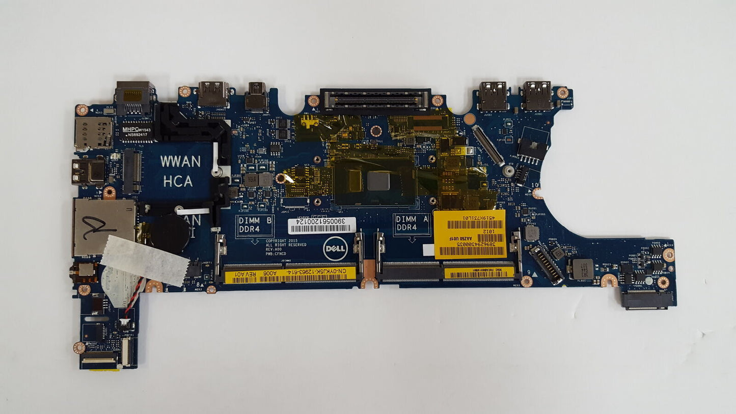 Dell Latitude E7270 Intel i3-6100U 2.30GHz AAZ50 LA-C451P DDR4 Motherboard YKJ5K