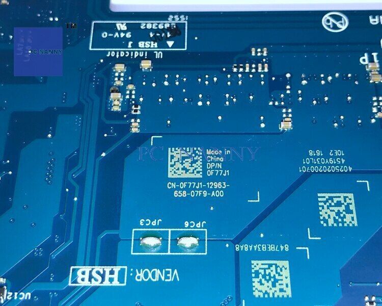 DELL INSPIRON 15 5552 SERIES INTEL PENTIUM N3700 PROCESSOR MOTHERBOARD F77J1 USA