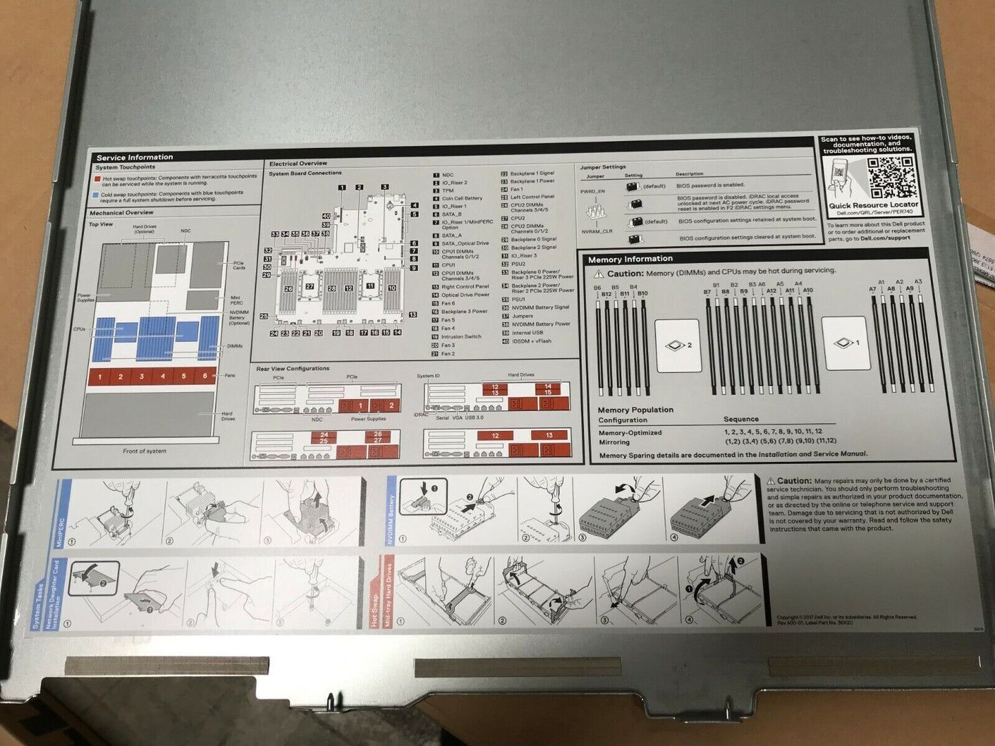 DELL EMC PowerEdge R740 12x 3.5" Bays 2U Rack Server Chassis Backplane