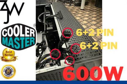 NEW Cooler Master 600 750 800W Gaming Power Supply 80Plus Gold Certified ATX PSU