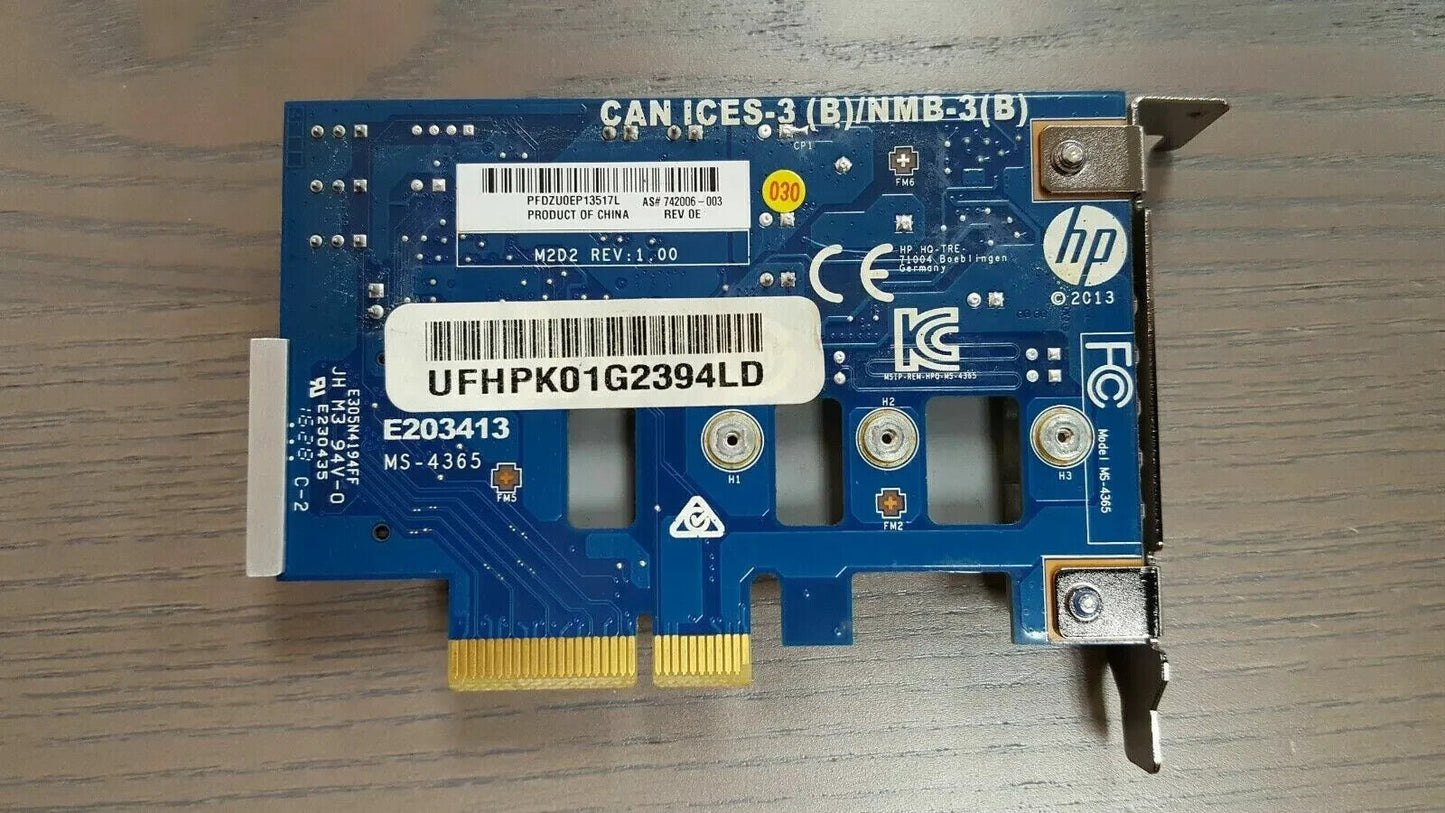 HP 800 600 G2 G3 G4 Z240 M.2 Z Turbo Drive PCIe LP 742006-003 w/heatsink & Cable