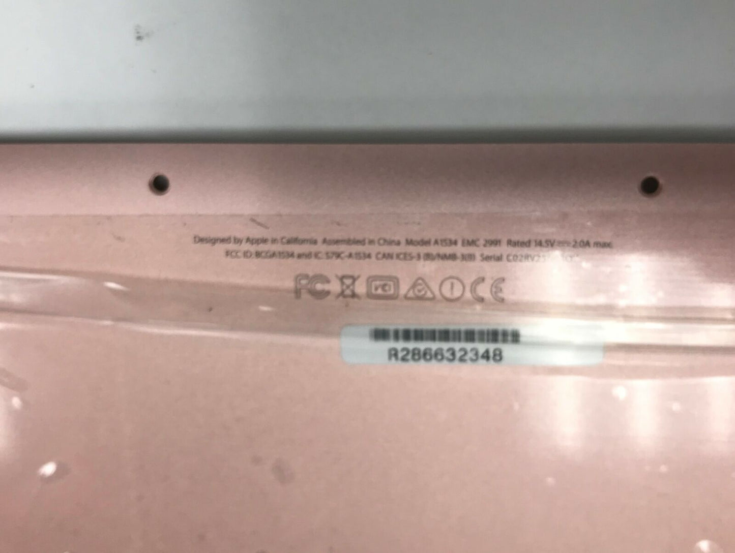 MacBook Pro 12 Battery (A1705) + Bottom Cover Rose Gold 2016-2017 A1534 New