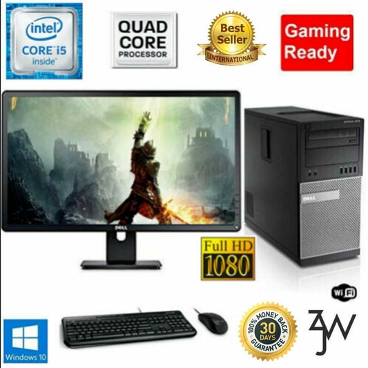 Gaming PC Desktop Computer DELL i5 16GB 128GB SSD+1TB GTX745 WIFI WINDOWS 10