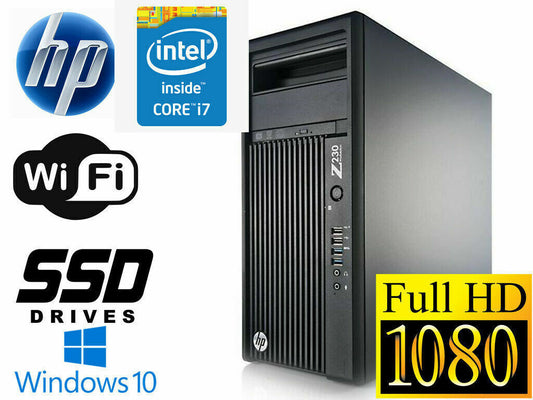 HP workstation Z230 MT Intel i7-4790 3.6GHz 32GB RAM 256GB SSD+ 1TB Win10 WIFI