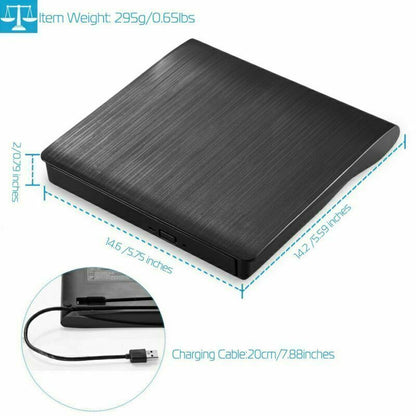 External CD Drive USB 3.0 Portable CD DVD Drive ROM for Desktop/Laptop/Mac OS
