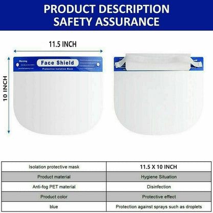 Safety Full Face Shield Reusable Washable Protection Cover Face Mask Anti-Splash