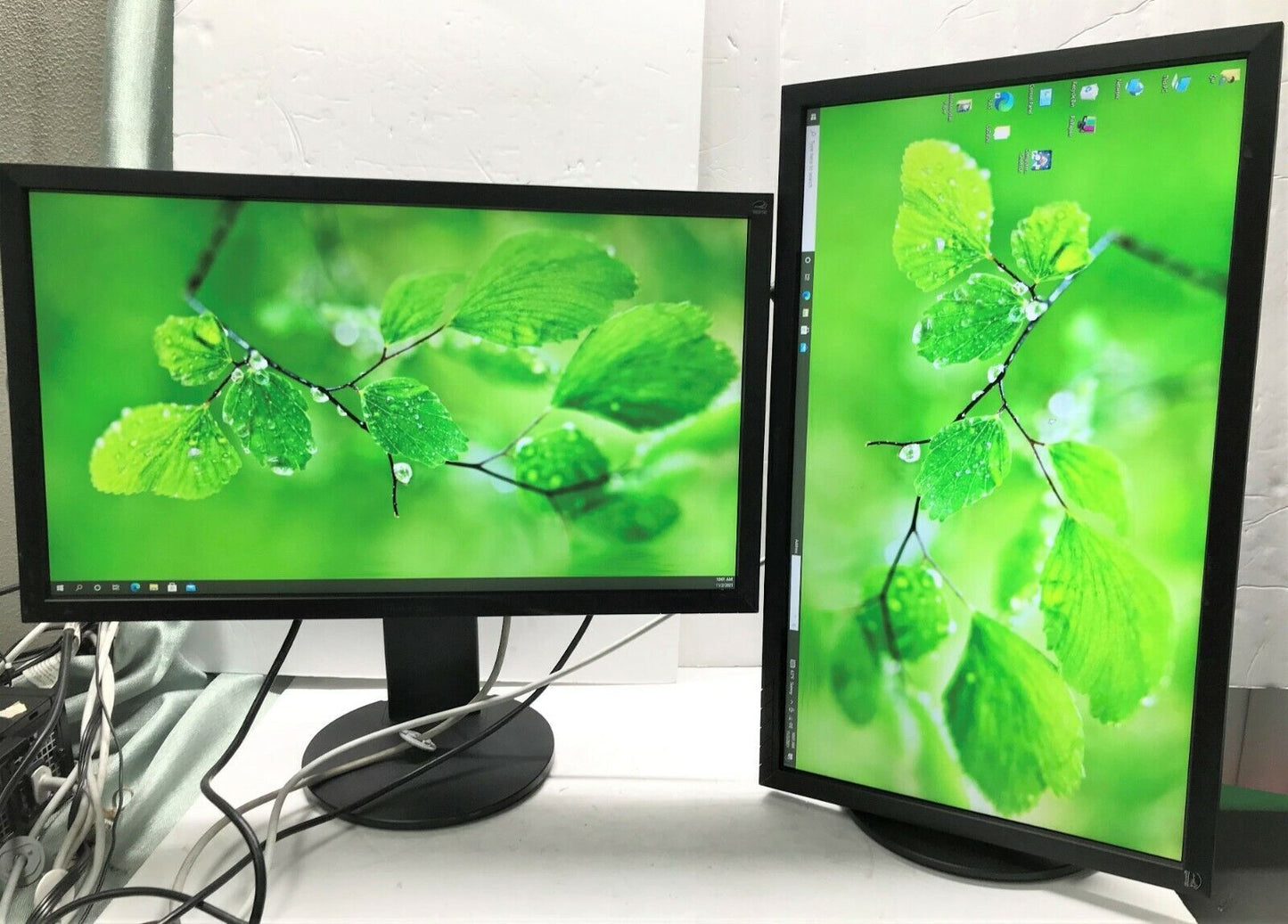 DUAL 2x Dell HP SAMSUNG 24inch 27inch Matching FHD Widescreen Monitors (GRADE A)