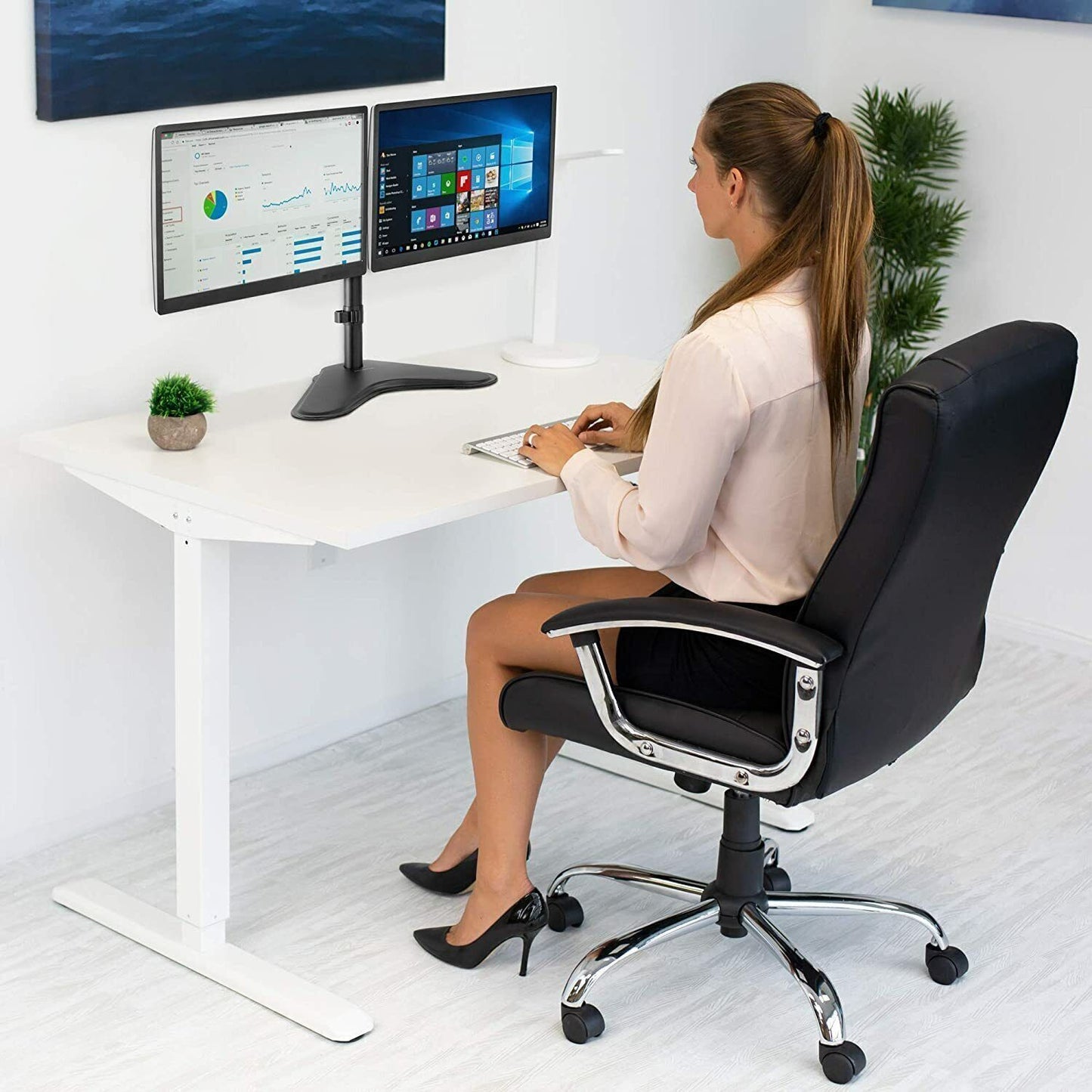 DUAL 2x Dell HP SAMSUNG 24inch 27inch Matching FHD Widescreen Monitors (GRADE A)