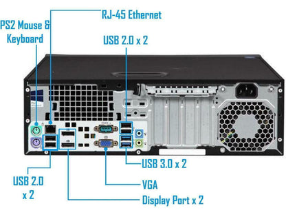 HP EliteDesk 800 G1 SFF i7-4790 32GB RAM 1TB SSD Windows 10 Pro WiFi