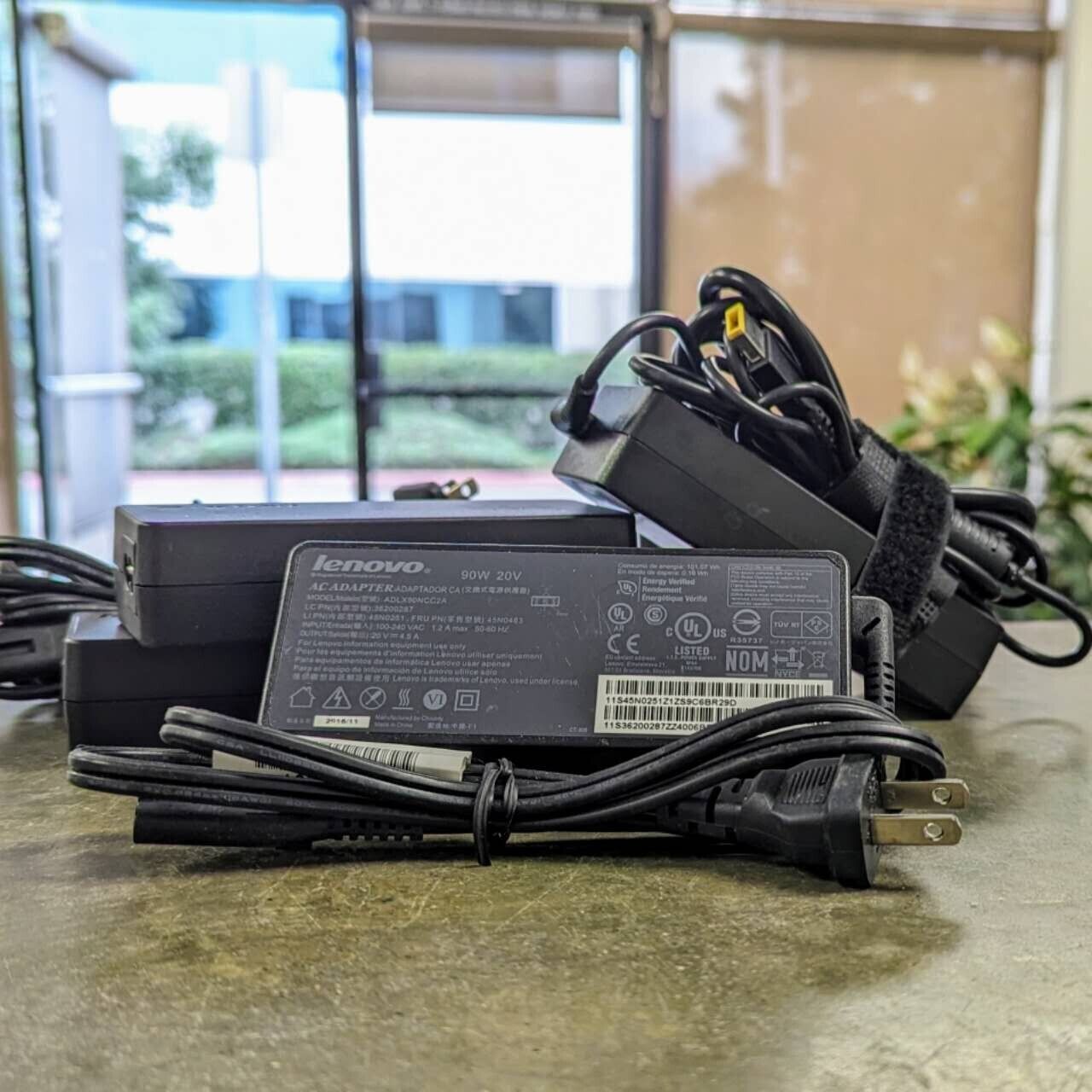 Lot of 50 Lenovo 90W 20V 4.5A Slim Yellow Tip AC Adapters adlx90nlc2a