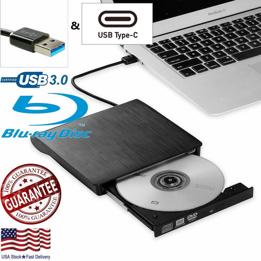 Portable windows PC apple MAC Slot Loading Blu-ray External Burner