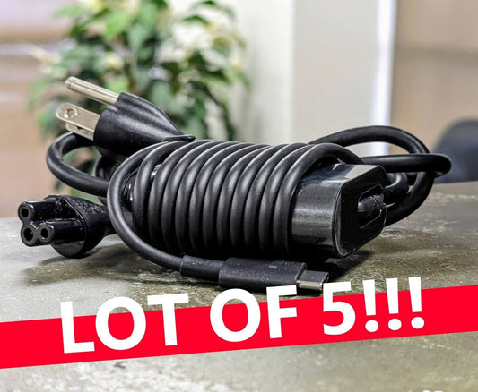 LOT 5 NEW! Genuine DELL 30W USB Type-C AC Adapters F17M7, RDYGF, 02CR08