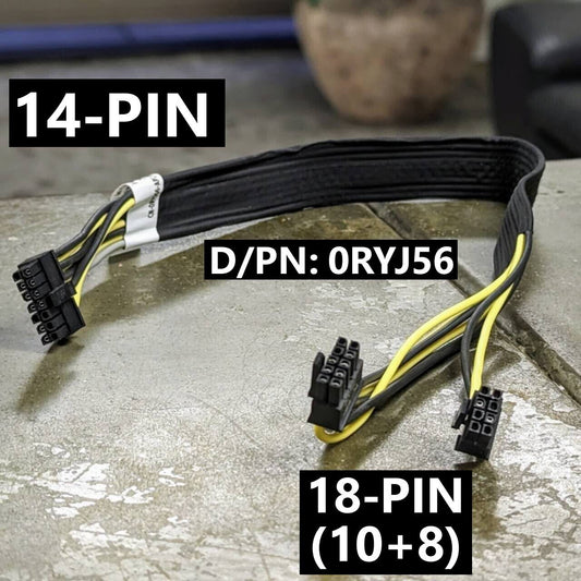 DELL RYJ56 14-pin to 18-pin (10+8) for PowerEdge Server PCIE Power Cable