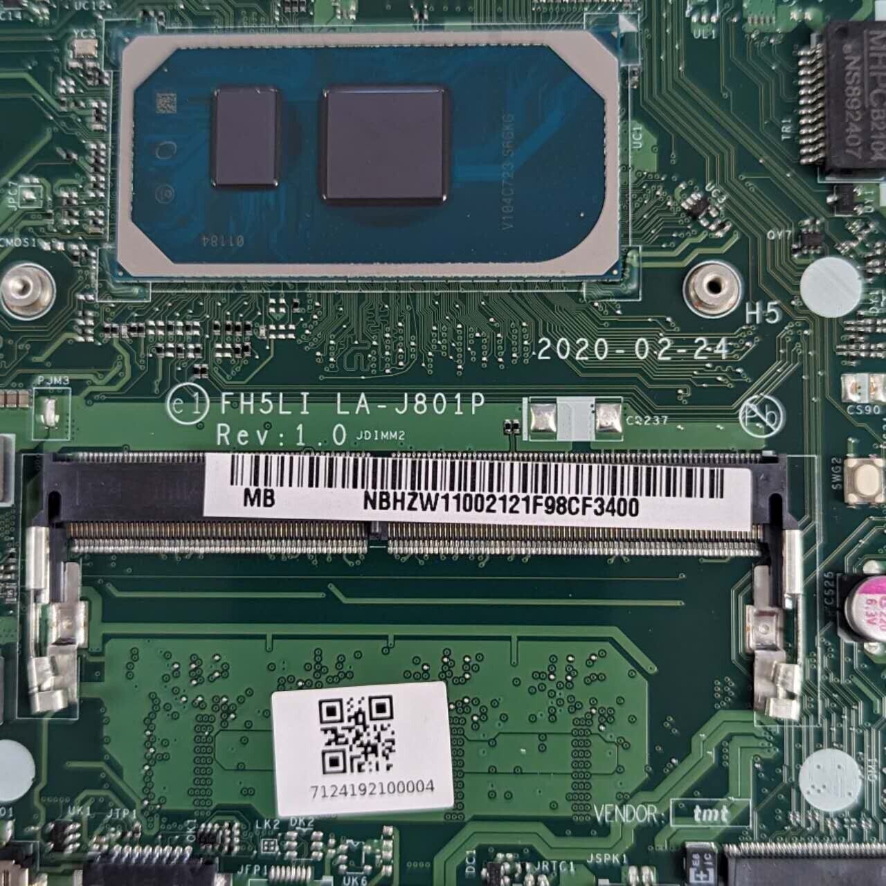 NB.HZW11.002 Acer Intel i5-1035G1 4GB Motherboard A317-52 ACER ASPIRE